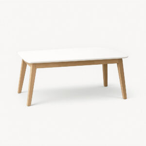 Asker Wooden Long Table with White Top
