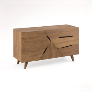 Bergen Wooden Geometric Cabinet with 2 Drawers