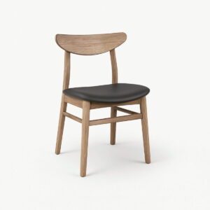 Freya Wooden Dining Chair with Black Top