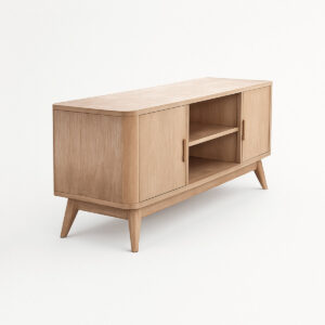 Nordlys Wooden TV Cabinet with 2 Racks 2 Drawers